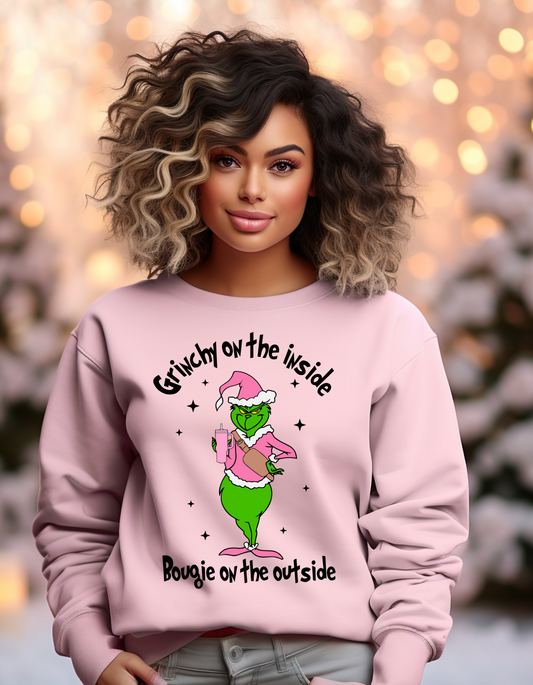 Pink Grinchy on the Inside Sweatshirt