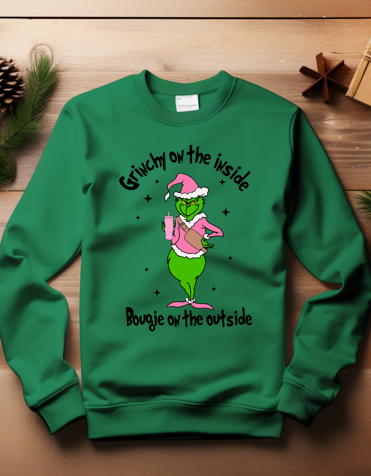 Pink Grinchy on the Inside Sweatshirt