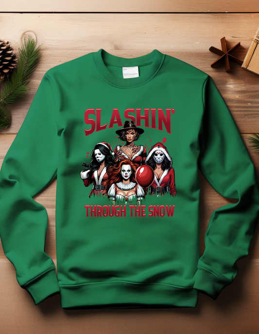 Slashin Through the Snow- Women of Horror Sweatshirt